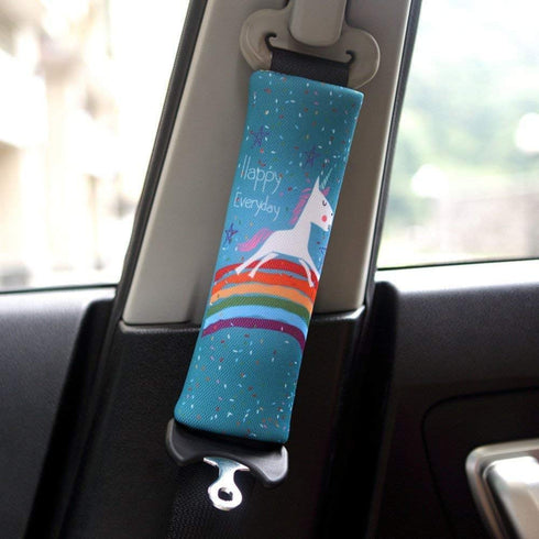 Suxgumoe Car Seat Belt Pillow for Kids, 2Pcs Unicorn Car Seat Belt Cover Pad Head and Neck Support (Unicorn Green)1...