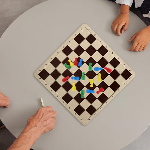 NUOBESTY Wooden Chess Board 48pcs Wooden Chess Pieces Multicolor Checkers Pieces Wooden Pawn Chess Pieces Figurine Pawns Wooden Replacement Chess ...