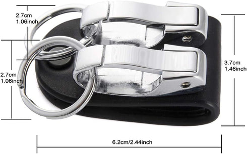 Leather Belt Loop Keychain with 2 Detachable Clips&Key Ring Belt Key Ring Holder Belt Key Chain...