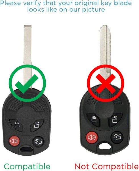Keyless2Go Replacement for New Uncut Keyless Remote Head Key Fob Ford Focus Escape Transit CMax OUCD6000022 164-R8046...