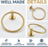 APLusee Hand Towel Ring, 304 Stainless Steel Round Towel Holder, Wall Mounted Towel Hanger for Bathroom Kitchen, Brushed Gold...