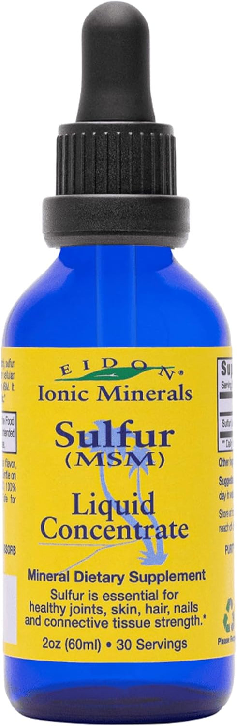 Eidon Ionic Minerals Liquid Sulfur Concentrate - Ionic MSM Sulfur Drops Supplement, Supports Healthy Joints, Smooth Skin, & Glossy Hair, No Preser...