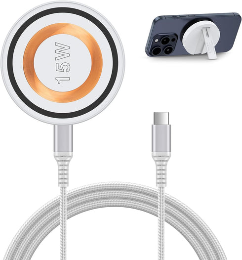 Magsafe Wireless Charger for iPhone 15 Pro Max 15 Plus 14 Pro Max 13 12 11,Magnetic Wireless Charger Pad with 3FT USB C to C Cable for iPhone 15 P...