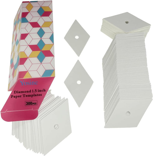 300pcs 1.5 Inch Diamond 60 Degrees Paper Piecing Paper for quilting DIY sewing crafts,6 Point Diamond Paper Piecing Templates...