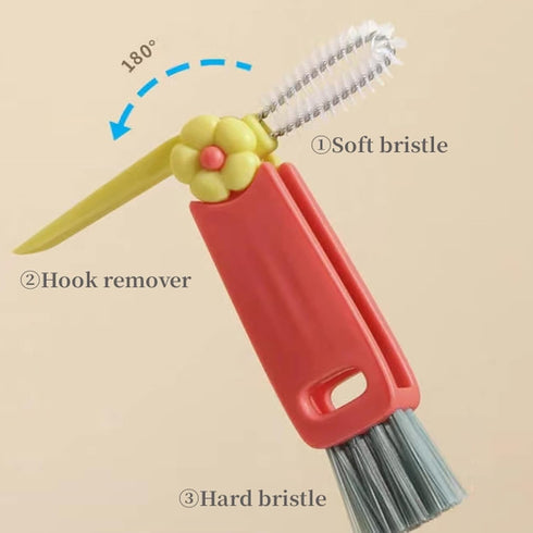 3 in 1 Cup Lid Gap Cleaning Brush, Multifunctional Insulation Bottle Crevice Cleaning Brush, Cup Lid Brush Cleaner for Cleaning Tumbler Cup, Narro...