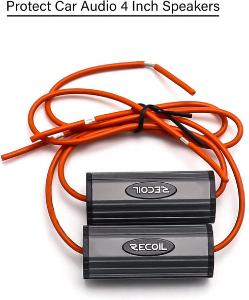 RECOIL BB-4 Bass Blocks Designed to Protect Car Audio 4 Inch Speakers, Eliminate Frequencies 0-1.2kHz at 4 Ohms, Pair...