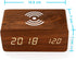 OCT17 Alarm Clock with Qi Wireless Charging Pad Compatible with iPhone Samsung Wood LED Digital Clock Sound Control Function, Time Date, Temperatu...