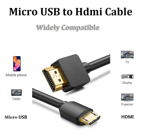 Micro USB to HDMI Converter, 4K 1080P HDMI Extender Cable 1.5M/ 5ft Adapter, Copy and Expand Videos Pictures from Mobile Phone or Tablet to HDTV M...