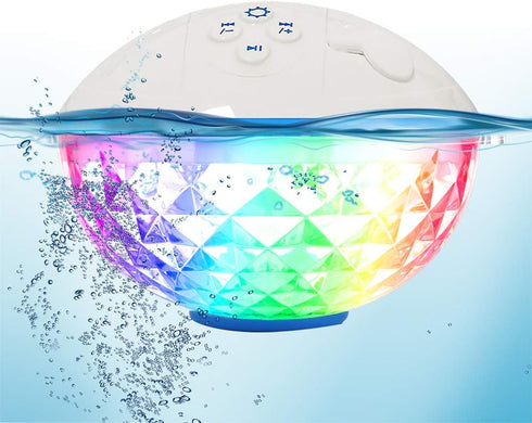 Floating Pool Speakers with Colorful Lights, Bluetooth Wireless Pool Speaker Floatable IPX7 Waterproof, Built-in Mic,Crystal Clear Sound Pool Spea...