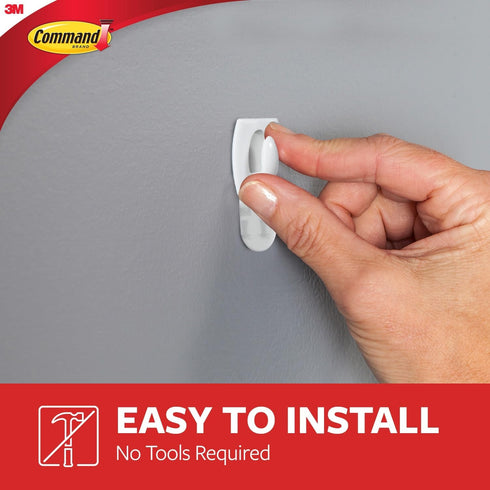 Command Damage Free Hanging Light Clips with Adhesive Strips, No Tools Mini Wall Hooks for Hanging Decorations in Living Spaces, 18 White Wall Hoo...