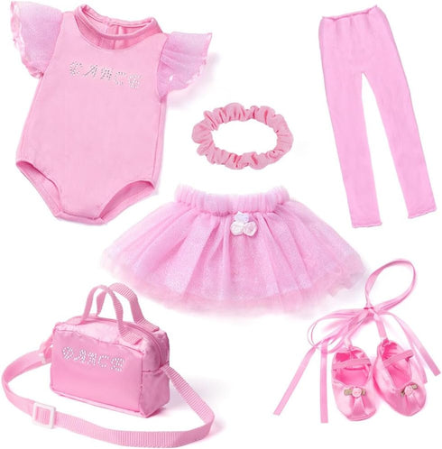 18 Inch Doll Clothes Accessories - Ballet Ballerina Dress Set Fit 18" Doll, Includes Pink Leotard, Tights, Tutu, Slippers, Dance Bag and Hairband...