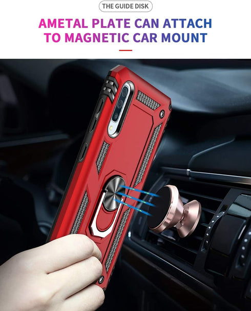 Military Grade Drop Impact for Samsung Galaxy A50 Case 360 Metal Rotating Ring Kickstand Holder Magnetic Car Mount Armor Heavy Duty Shockproof Cas...