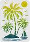 FINGERINSPIRE Palm Trees Stencil 11.7x8.3" Island Sailboat Painting Stencil Summer Sun Geese Pattern Drawing Stencil Reusable Tropical Ocean Beach...