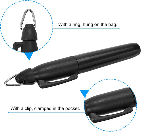 PATIKIL Mini Permanent Markers, 3 Pack Golf Ball Marker Pen with Keychain Clip for Office Meeting Outdoor Activity, Black...