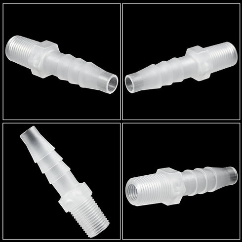 6 Pcs Plastic Hose Barb Reducer Fitting,1/4" Barb X 1/8" NPT Male Connectors Joint Splicer Mender Barbed Reducing Union Adapter Connector Pipe Fit...
