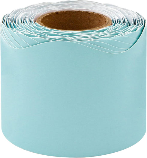Fancy Land Light Turquoise Bulletin Board Border Scalloped Border Trim for Classroom 52ft One Roll...