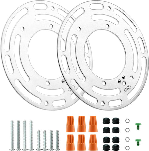 2 Pack Universal Light Fixture Mounting Bracket, 4 Inches Diameter Steel Round Universal Light Crossbar with Screws and Nuts, Mounting Bracket for...