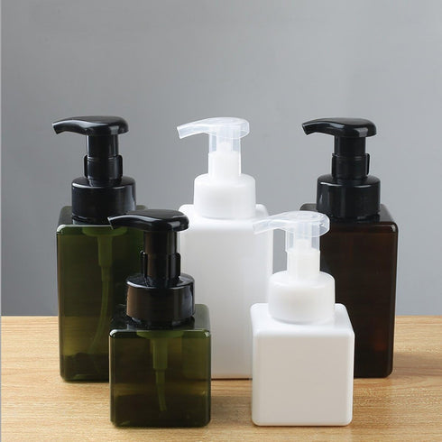 Foaming Soap Dispensers Pump-Bottles for Kitchen, Bathroom Countertop and Vanities 250 ml(8.5 oz) +450 ml (15.1oz) Pack of 2 (borwn)...