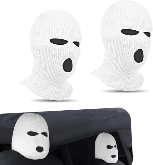 2 PCS Car Seat Headrest Cover, 7.8" x 15.7" Eyes and Nose Head Cover Personalized Funny Hat Decoration, Anti-Scratch and Dustproof Protector, Univ...