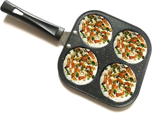 Pancake Pan 4-Cup Mold Blini Pan Silver Dollar Breakfast Pan Mini Pancake Maker Fried Egg Cooker Pancake Griddle Plett Pan Breakfast Maker Non Sti...