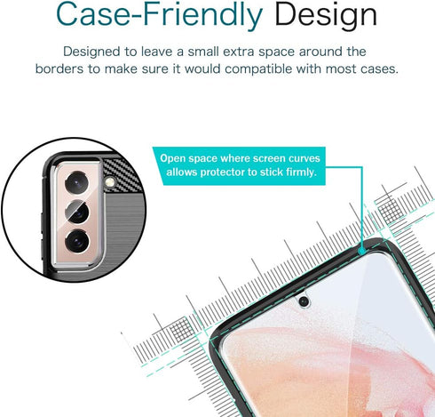 MP-MALL 4 Pack 2 Pack Flexible TPU Screen Protector + 2 Pack Camera Lens Protector Designed for Samsung Galaxy S21 5G 6.2-inch (Not for S21 Plus 5...