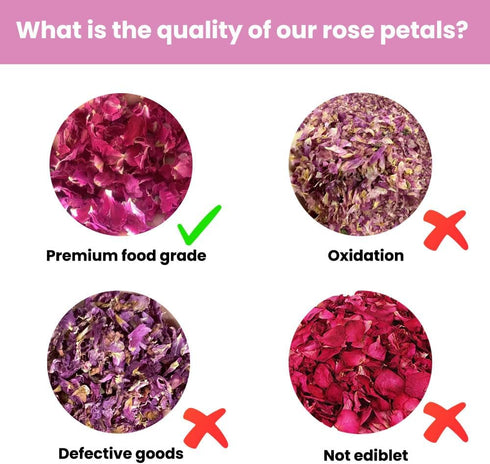Dried Rose Petals - Natural & Edible Grade | for use in Herbal teas,Rose Water,Decorations,Soaps,Candles - Net Weight: 1.05 oz/30 g...