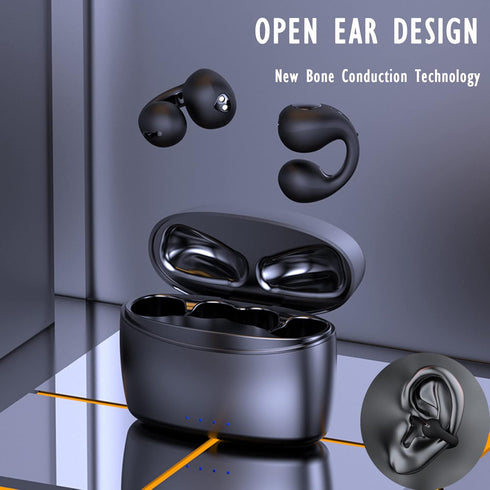 Ear Clip Bone Conduction Headphones Head Set Clip On Open Ear Bone Conduction Earbuds Headset Earclip Induction Earphones Clip On Bone Conducting ...