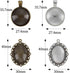 Glarks 64-Pieces Pendant Set, 16Pcs Oval Pendant Trays and 16Pcs Round Bezels with 32Pcs Glass Cabochon Round Clear Dome Tiles for Crafting DIY Je...