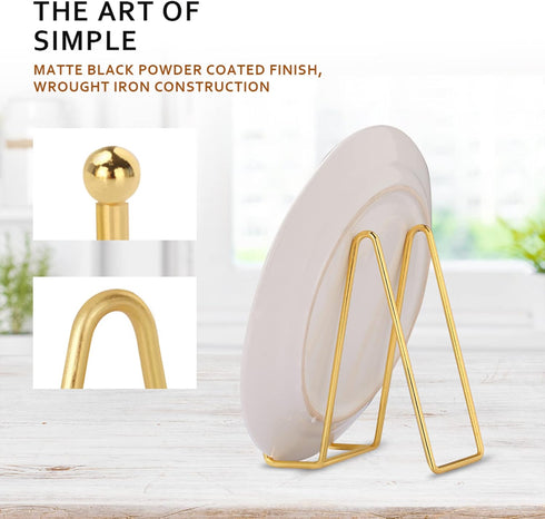 LIONWEI LIONWELI Decorative Plate Stand Holder Picture Frame Stand Easel Display Stand Gold...