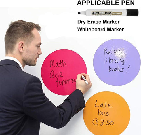 HOXHA Dry Erase Dots, Colorful Dry Erase Circles White Board Removable Markers Wall Decal Spots Stickers Set for Home Office Classroom Students Ta...