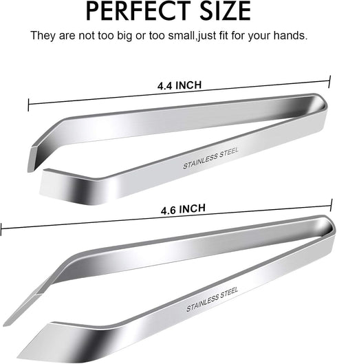 Fish Bone Tweezers, Professional Stainless Steel Flat and Slant Pliers Set for Kitchen Salmon Trout, 4 Pcs...