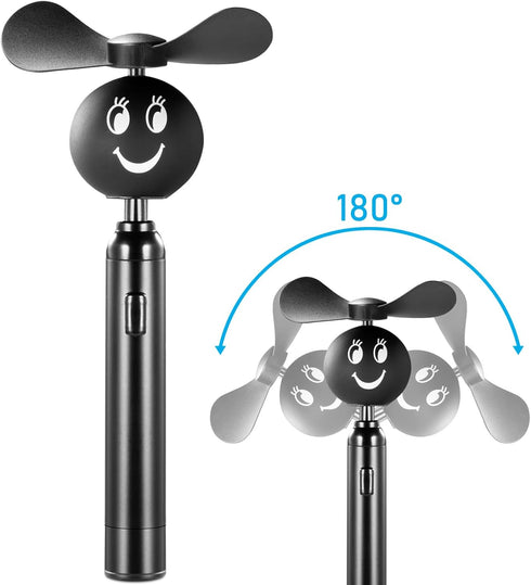 Personal Fan, Mini Handheld Fan,Battery Powered Smile Portable Travel Hand Fan Small Quiet Pocket Fans For Women Men Indoor/Outdoor Camping Shoppi...