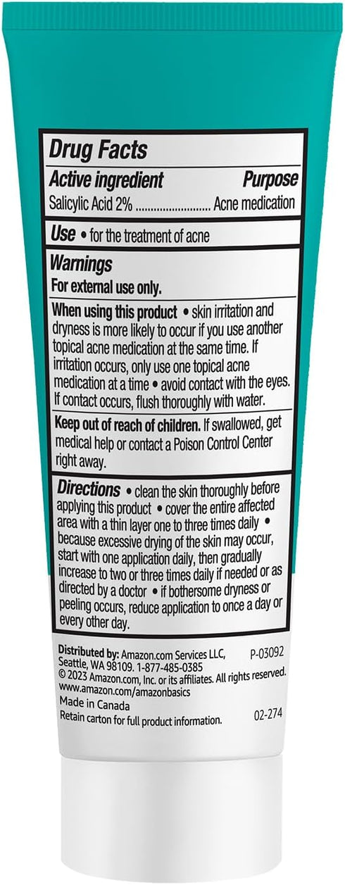 Amazon Basics Advanced Blemish Spot Treatment with 2% Salicylic Acid Acne Medication, 0.75 Fluid Ounces, 1-Pack...
