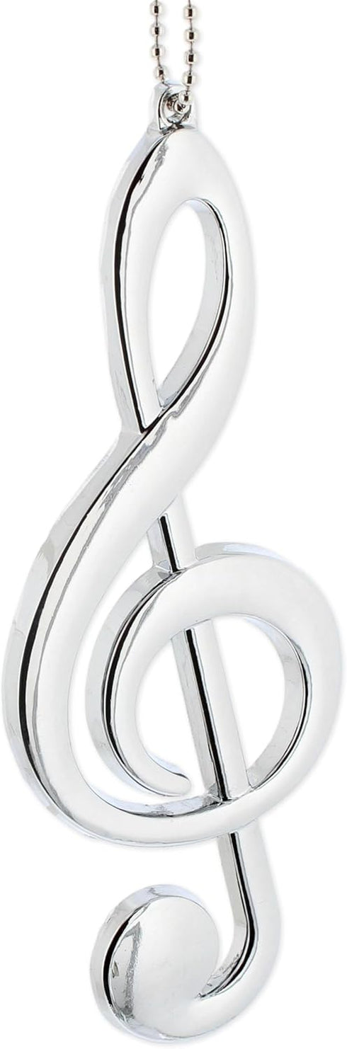 The Bridge Collection 5" Silver Treble Clef Car Charm- Car Ornament- New Driver Gifts- Band & Music Teacher Gift- Band Students- Choir Singers- Fu...