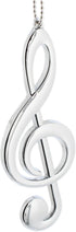 The Bridge Collection 5" Silver Treble Clef Car Charm- Car Ornament- New Driver Gifts- Band & Music Teacher Gift- Band Students- Choir Singers- Fu...