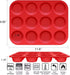 12 Cups Silicone Muffin Pan, 2 Pack Non-Stick Cupcake Pans Silicone Muffin Tray Baking Pan for Making Muffin Cakes, Cupcake, Bread, Tart, Egg Bite...