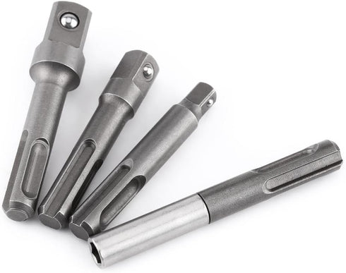 Impact Socket Set Hand Tools, SDS Plus Shank to 1/4" Hex Socket Adaptor, SDS Plus to 1/4" hex Socket, 1/4" Head, 3/8" Head,1/2" Head, Socket Adapt...
