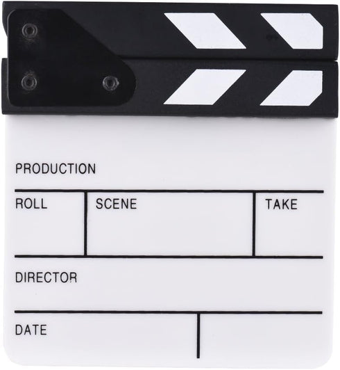 Action Cut Board, Andoer Acrylic Film Clapboard Dry Erase Compact Size TV Film Movie Director Cut Action Scene Clapper Board Slate...