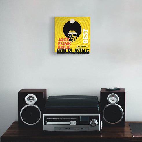 Marsui Now Playing Vinyl Record Wall Stand - Wooden Shelf Hanging Wall Mount Record Display Storage Holder for Room (Black)...
