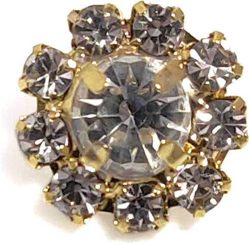 Shiny Golden Rhinestone Sewing Shank Buttons 20 Pcs - 12.5mm, 1/2"...