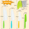 Kids Knife Set 5 Pcs Toddler Safe Knives Plastic Child Friendly Knife with Crinkle Cutter BPA-Free Serrated Edges Kitchen Tools for Real Cooking a...