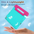 LTROP Kids Case for iPad 9th/ 8th/ 7th Generation (2021/2020/ 2019), iPad 10.2 Handle Stand Case - Turquoise and Rose...