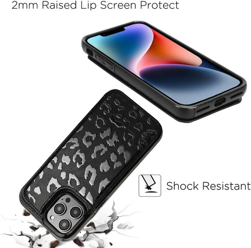 uCOLOR Compatible with iPhone 14 Pro Max 6.7" Wallet Case with Card Holder Folio Flip PU Leather Kickstand Card Slots Case Double Magnetic Clasp a...