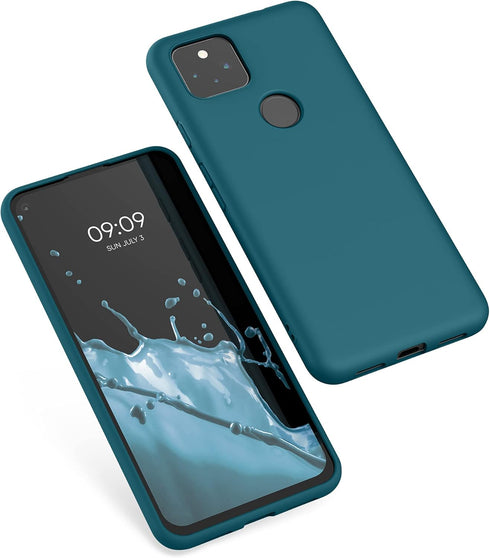 kwmobile Case Compatible with Google Pixel 5a 5G Case - Soft Slim Protective TPU Silicone Cover - Teal Matte...
