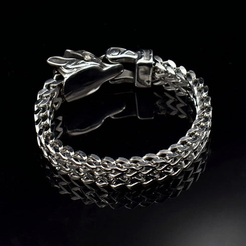 GelConnie Viking Bracelet for Men Thor's Hammer Bracelet Norse Bracelet Viking Arm Rings for Women Stainless Steel Biker Bracelet Viking Dragon Br...