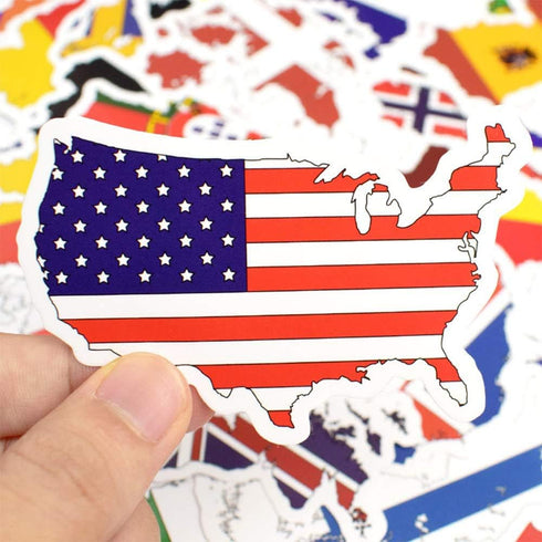 Vinyl National Flag Map Stickers Pack 50 Pcs Country Flag Decals for Laptop Car Suitcase Water Bottle Helmet Truck...