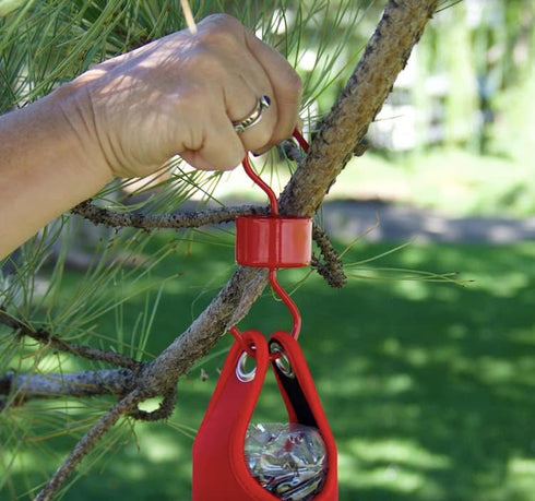 Large Ant Moat for Hummingbird Feeders, Metal Bird Feeder's Hook - Ant Guard for Bird Feeders, Plant Baskets, Bird Houses - Red Color (2 Ant Moats...