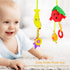 2PCS Soft Plush Hanging Stroller Toys with Teether and Rattles,Newborn Stroller Car Seat Crib Toys Colorful Fruits Sensory Early Development Toy f...