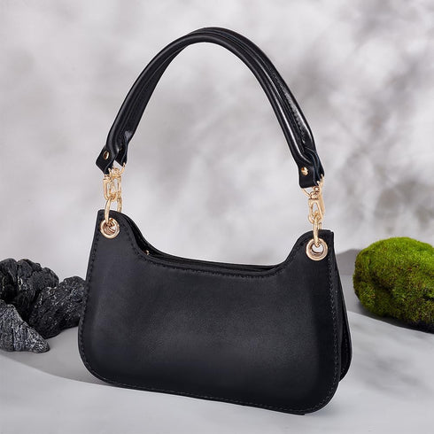 PH PandaHall 2pcs Black Leather Purse Handle 15.7" Purses Straps Bag Replacement Strap Round Handbag Shoulder Bag Strap with Golden Swivel Buckles...