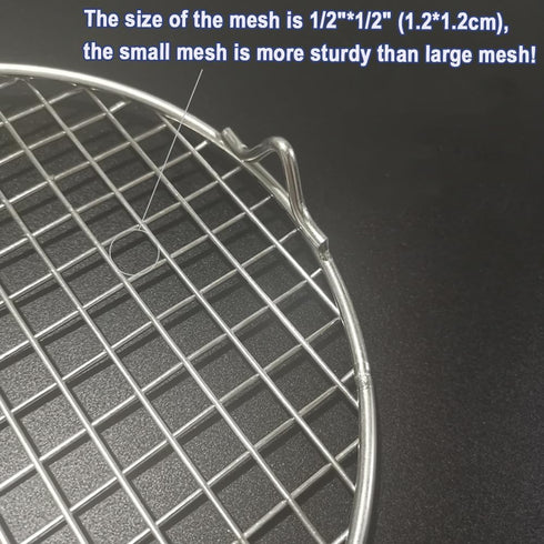 Round Steaming Rack with Legs Cooling and Baking Barbecue Rack Dia 8.9" 304 Stainless Steel Straight Wire for Air Fryer Instant Pot Pressure Cooke...